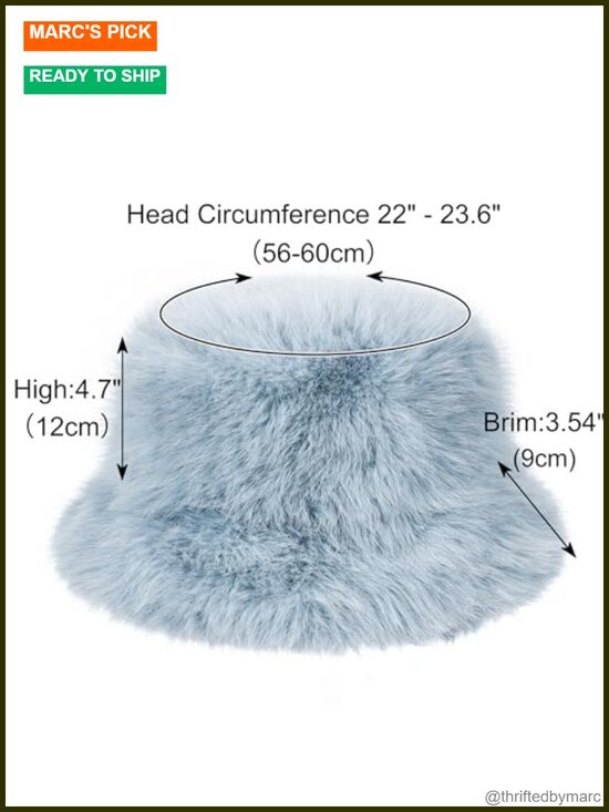 Women Faux Fur Bucket Hat Fluffy Winter Warm Wide Brim Fisherman Cap main image 4